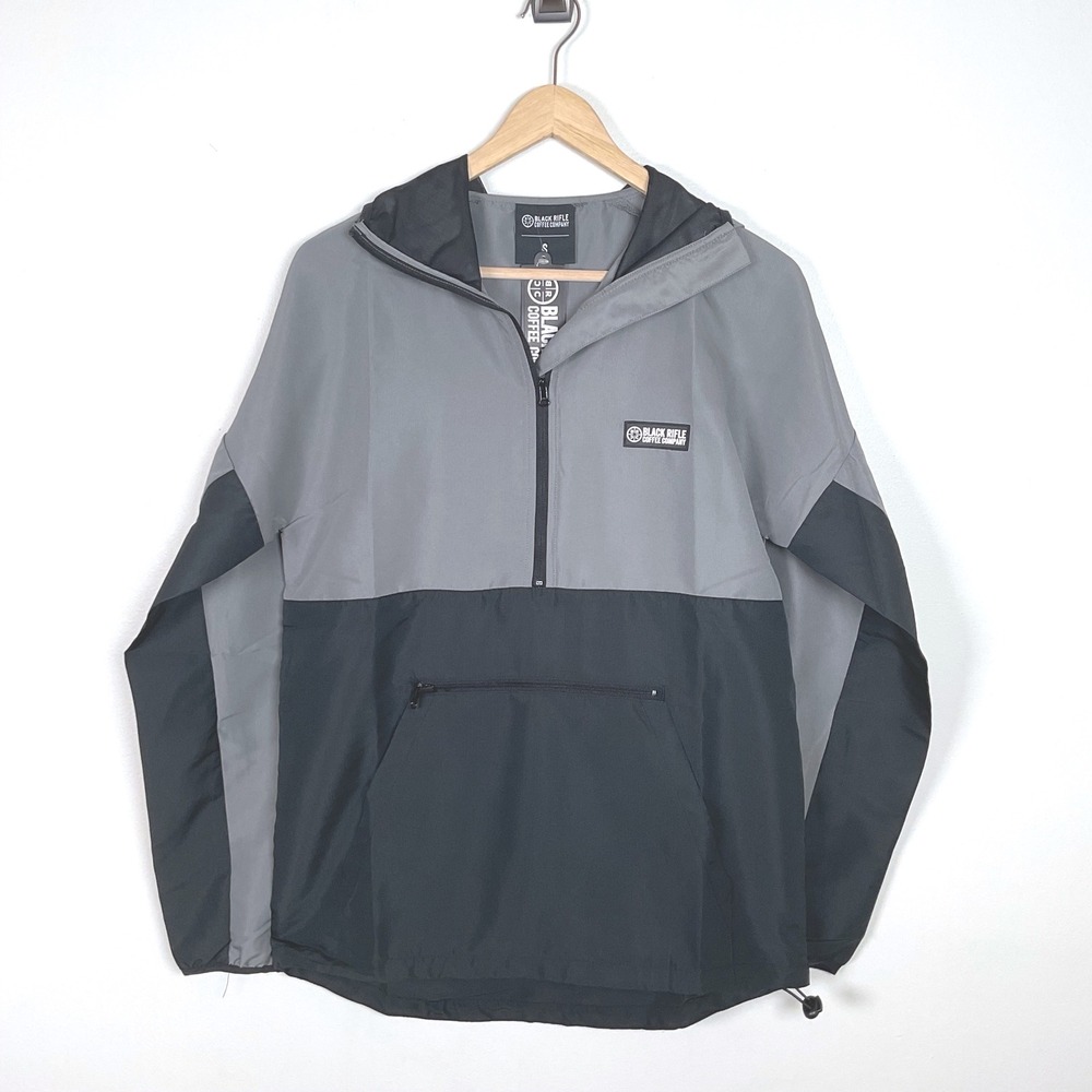 Black Rifle Coffee Company Packable Anorak Windbreaker Gunmetal MEDIUM